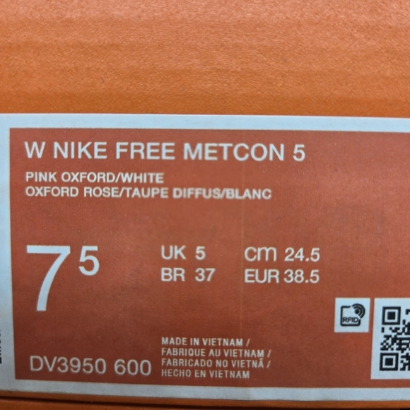 New Nike Free Metcon 5 'Pink Oxford' Women's Workout Shoes Size 7.5 - Picture 8 of 8